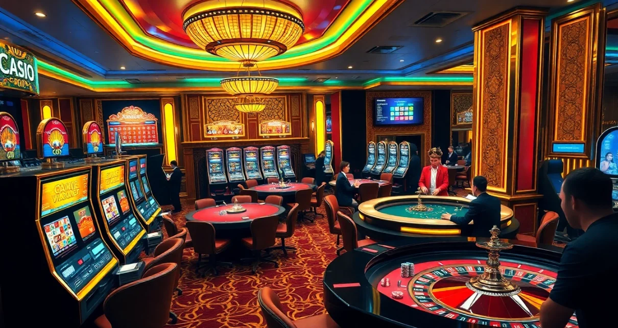 Experience the excitement of high stakes gaming at apiraja88 with vibrant slot machines and engaging poker tables.