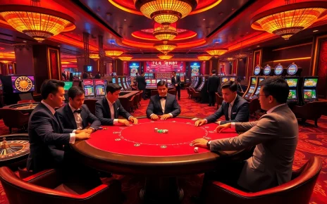 Live poker action at a luxury casino table, showcasing the excitement of gambling and featuring luongsontv elements.
