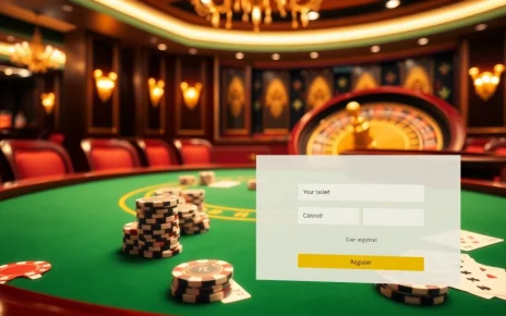 Experience the thrill of 바이낸스 회원가입 at a luxurious poker table with vibrant chips and cards.