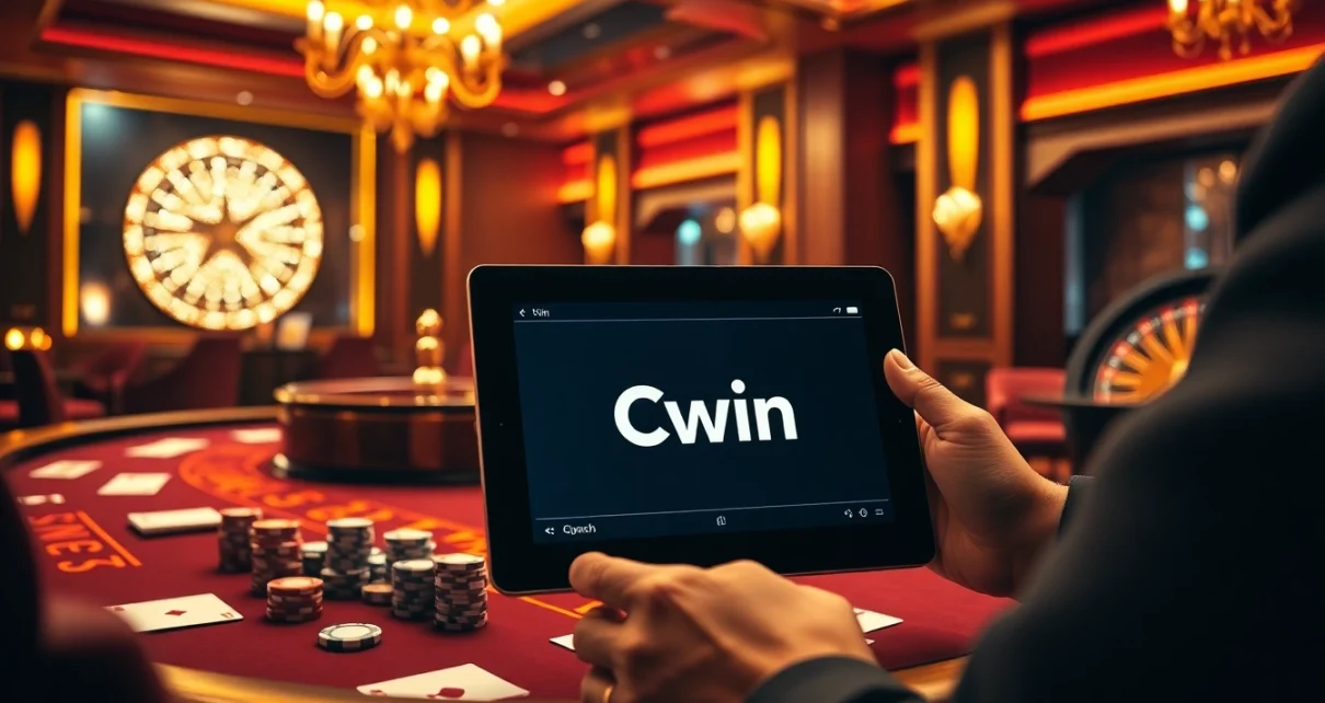 Experience the thrill of Cwin at a luxurious casino with exciting poker action and strategic gameplay.