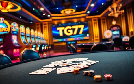 Experience the excitement of TG777 with engaging casino games at a vibrant online gaming table.