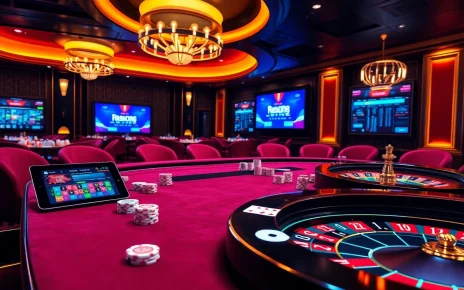 Hitclub casino scene with luxurious elements, poker chips, and a roulette wheel highlighting excitement.