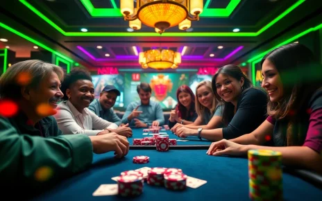 משחק פוקר אונליין מרתק ב-7XL, המציג את ההתלהבות של השחקנים ואת הממשק הדיגיטלי.