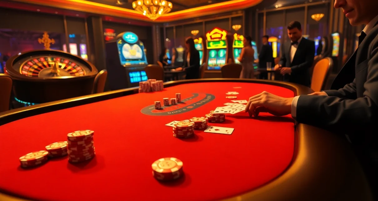 Poker players strategizing with 11WIN chips at a luxurious casino table.