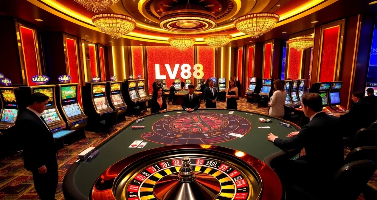 Experience the thrill of high-stakes gaming at LV88, with Baccarat tables and slot machines.