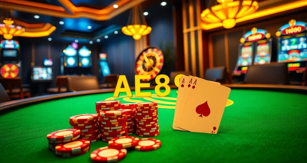 Experience the thrill of winning at AE888's luxurious casino with poker games and roulette.