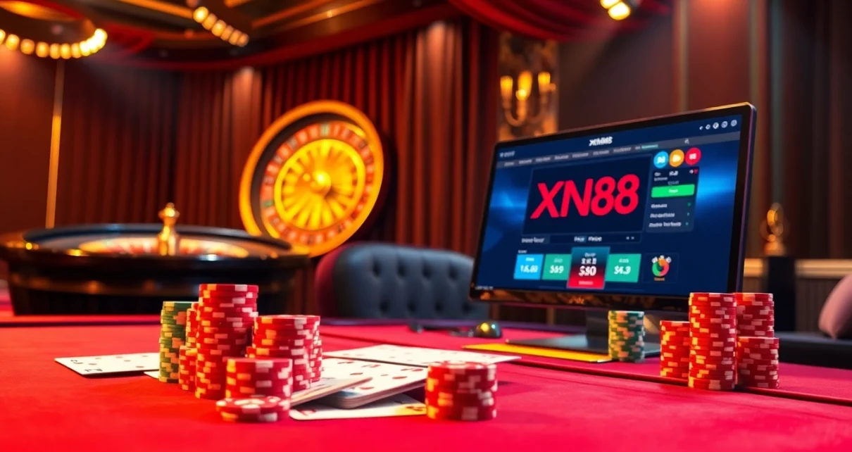Engaging online casino scene showcasing the xn88 link with vibrant colors and gaming elements.