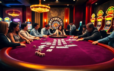 Excited players engaging at BK8's luxurious casino table game filled with excitement.
