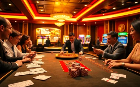Experience the excitement of vn88 with vibrant casino games, poker chips, and engaged players.