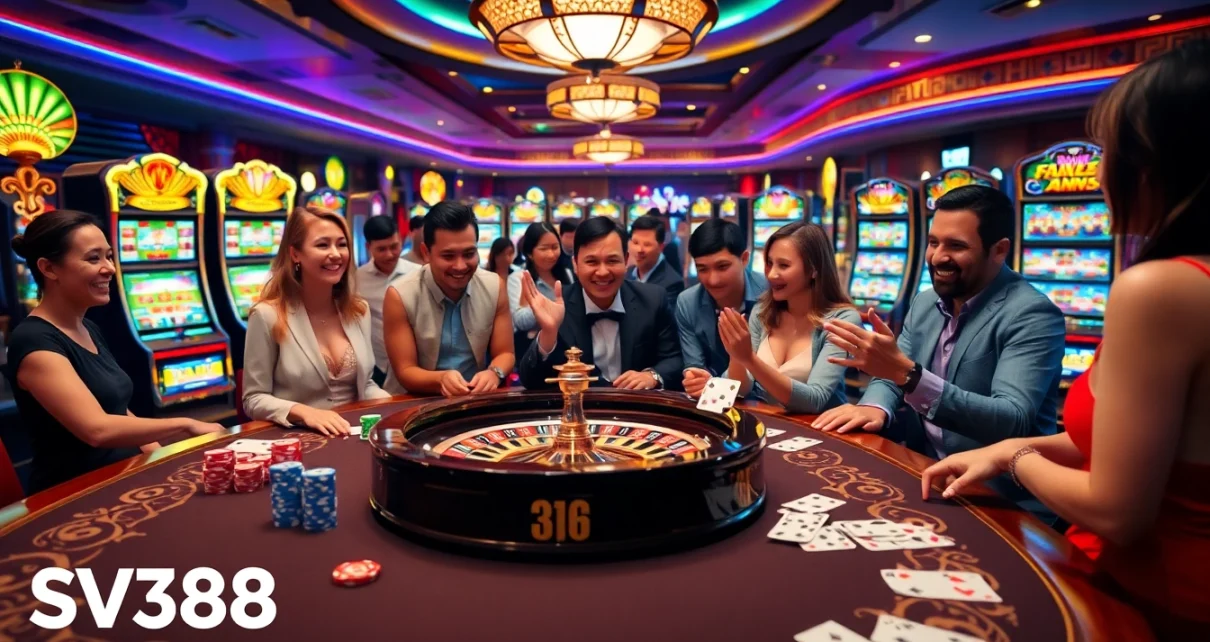 Experience the excitement of gambling at SV388's lavish casino tables and slot machines.
