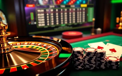Experience top-tier gaming action at 789F rico with vibrant casino elements like a roulette wheel and poker chips.